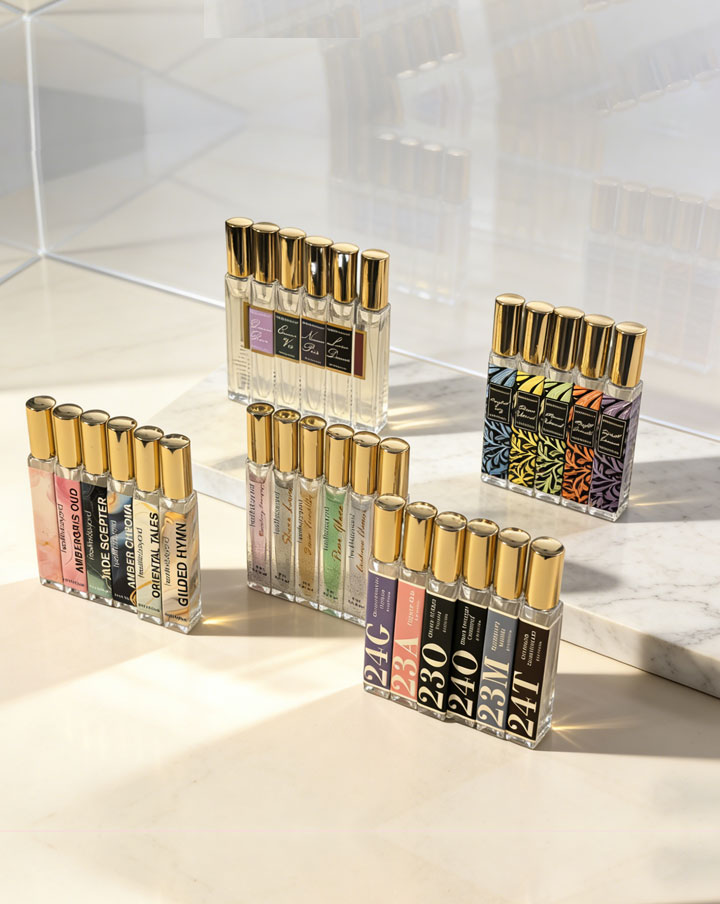 Collezione di profumi di seta orientale