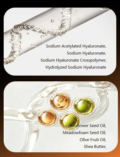 Acido ialuronico quadruplo e olio vegetale Quadruple hyaluronic acid&vegetable oil